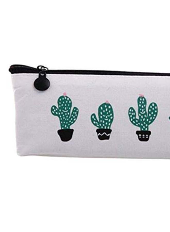 Cactus Printed Pencil Case Green/Black/White  - Image 2