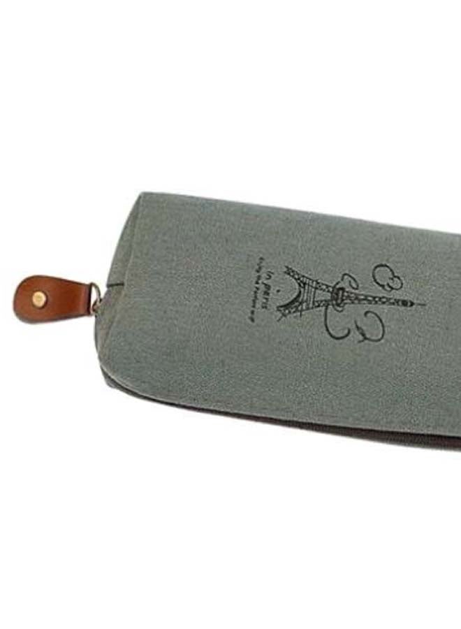 Eiffel Tower Printed Pencil Case Grey - Image 2