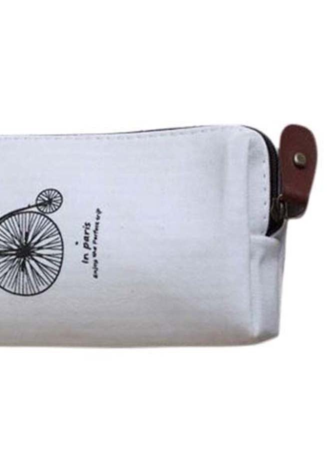 Generic - Vintage Style Pencil Case White/Black - Image 1