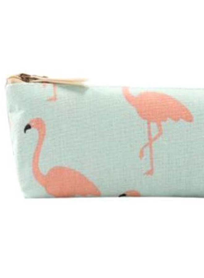 Flamingo Printed Pencil Case Blue/Pink