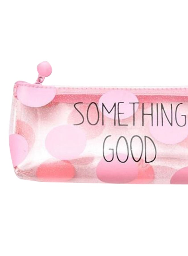 Something Good Printed Pencil Case Pink/Clear - Image 2