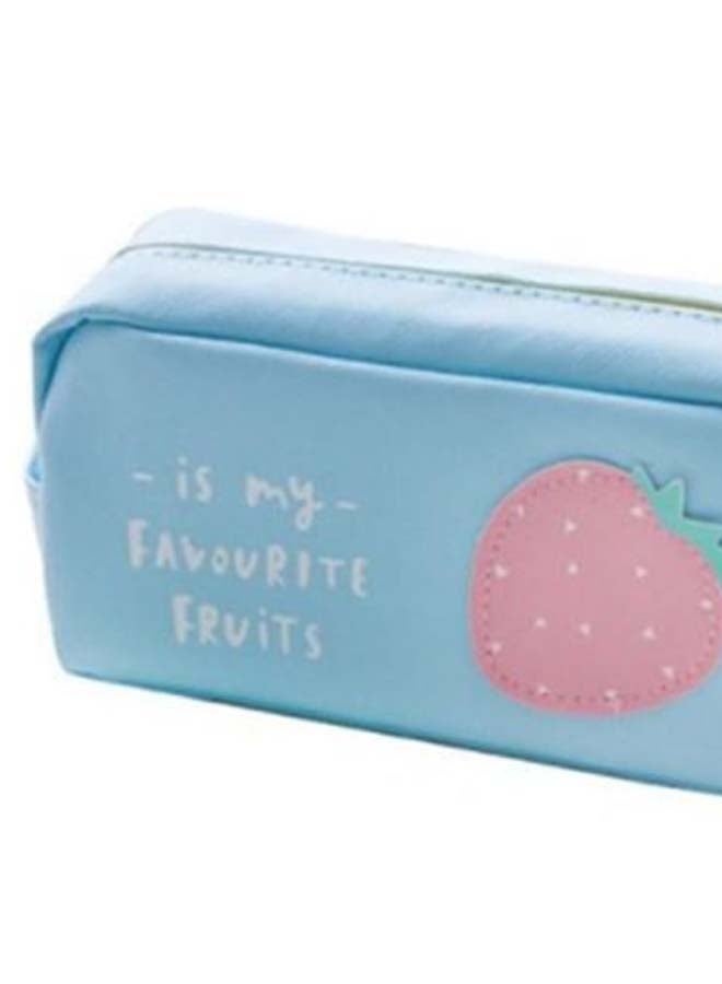 Large Capacity Fruit Pattern Pencil Case Blue/Pink - Image 2