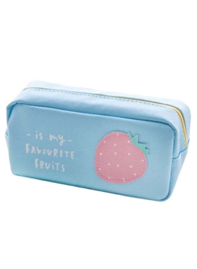 Large Capacity Fruit Pattern Pencil Case Blue/Pink  - Image 1