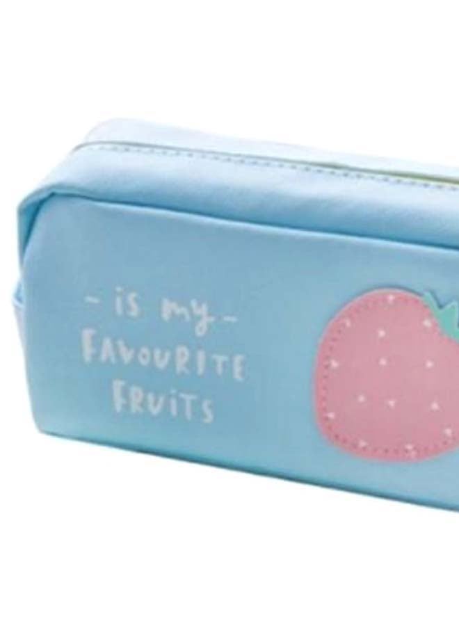 Large Capacity Fruit Pattern Pencil Case Blue/Pink  - Image 2