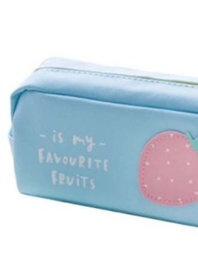 Large Capacity Fruit Pattern Pencil Case Blue/Pink - Image 2