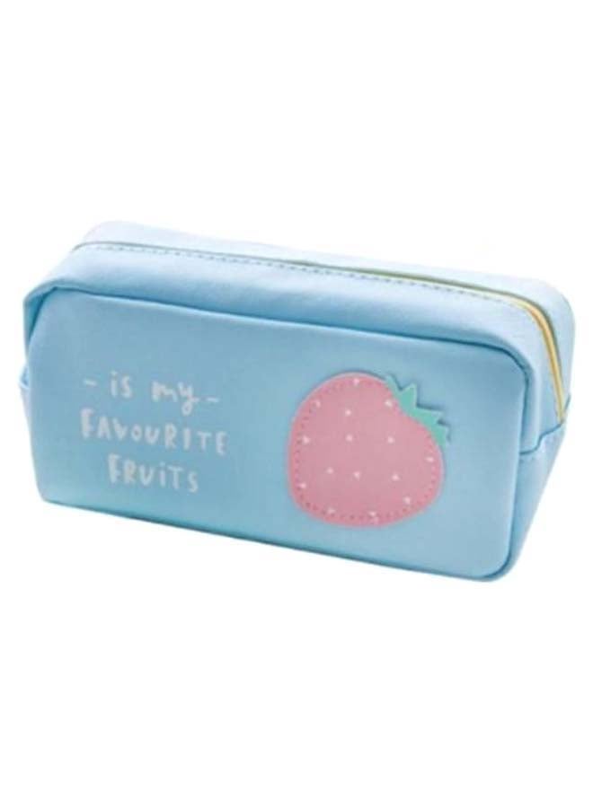 Large Capacity Fruit Pattern Pencil Case Blue/Pink  - Image 1