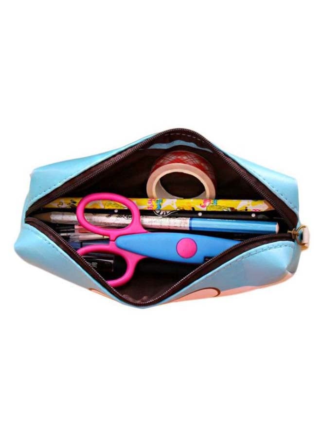 Cartoon Panda Face Printed Pencil Case Blue/White/Black - Image 2
