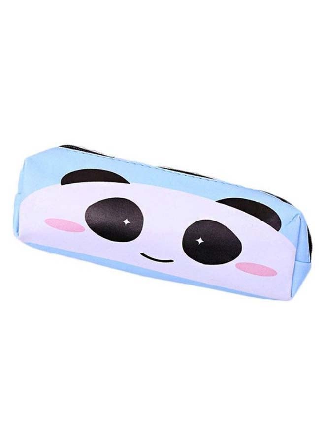 Cartoon Panda Face Printed Pencil Case Blue/White/Black - Image 1