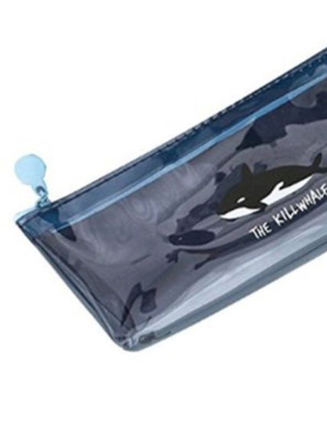 Whale Print Pencil Case Blue - Image 2