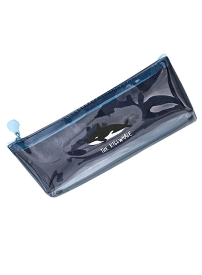 Whale Print Pencil Case Blue - Image 1