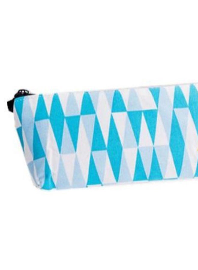 Geometry Inverted Trapezoid Pattern Pencil Case Blue/White/Grey - Image 2