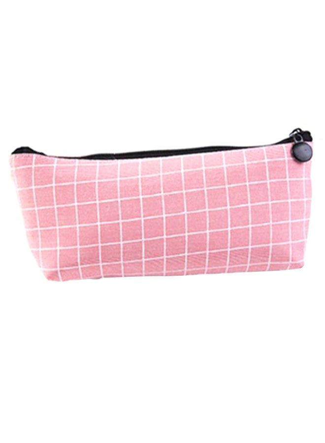 Zipper Pencil Case Pink/White - Image 1