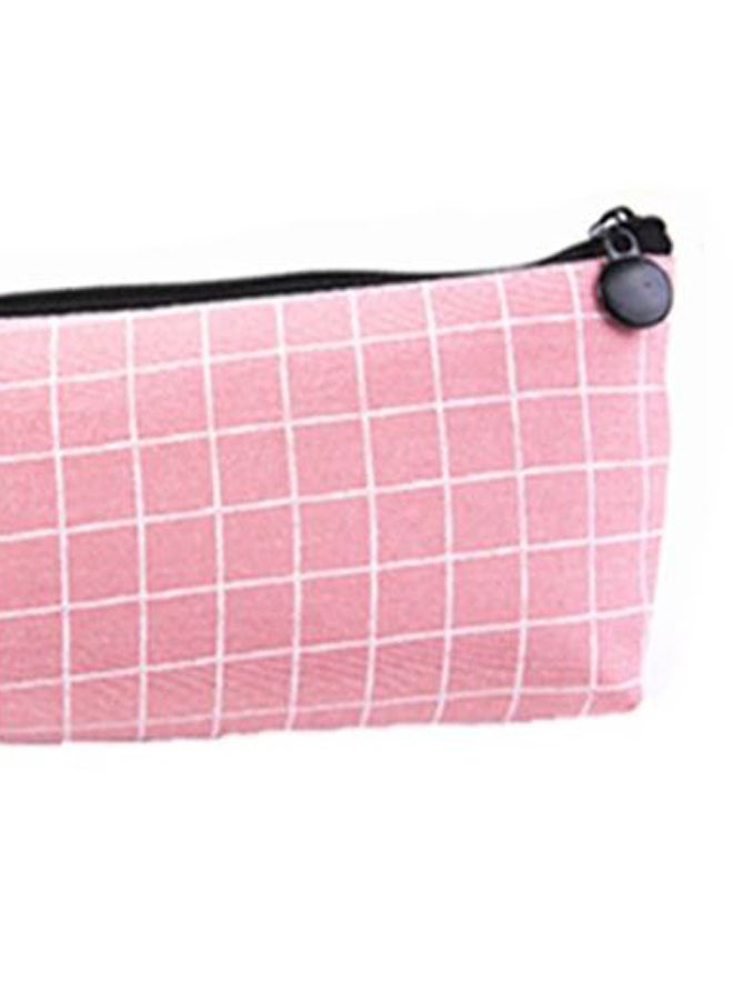 Zipper Pencil Case Pink/White - Image 2