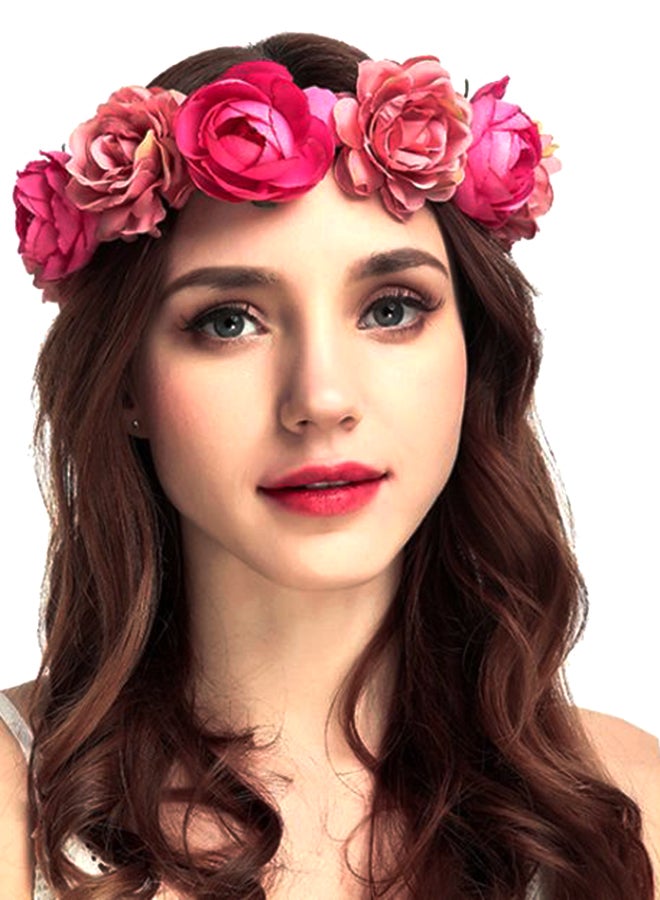 ربطة رأس للزفاف من الورد متعدد الألوان - Image 2