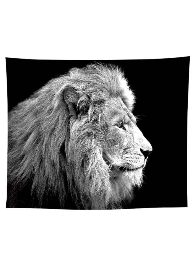 Lion Printed Tapestry Black/Off White/Grey 130 x 150centimeter - v1580197668/N34060153A_1