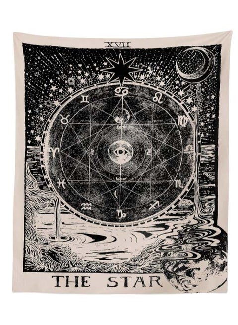 Medieval Printed Tapestry Beige/Black 150 x 130centimeter