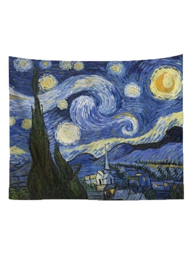 Starry Night Printed Tapestry Blue/Yellow/Green 150 x 200centimeter - Image 1