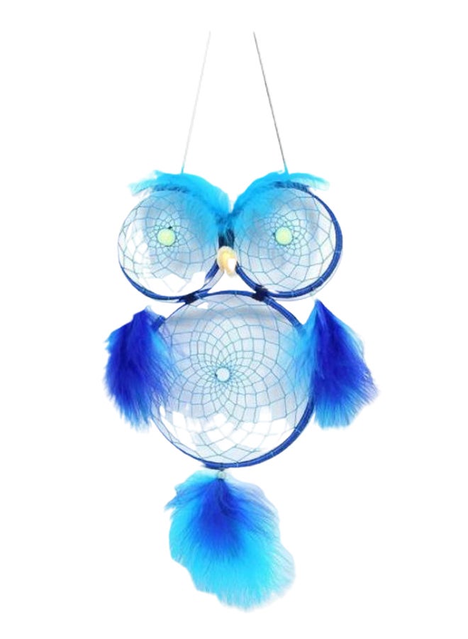 Owl Pattern Feathers Wall Hanging Dream Catcher Blue 66centimeter  - Image 1