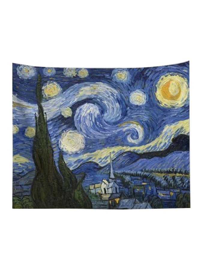 بساط جداري للتعليق بتصميم لوحة ليلة النجوم متعدد الألوان 150 x 200سم - Image 1