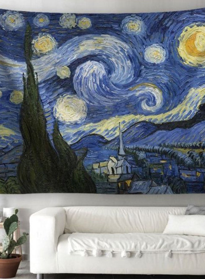 بساط جداري للتعليق بتصميم سماء ليلية مزينة بالنجوم متعدد الألوان 150 x 200سم - Image 2