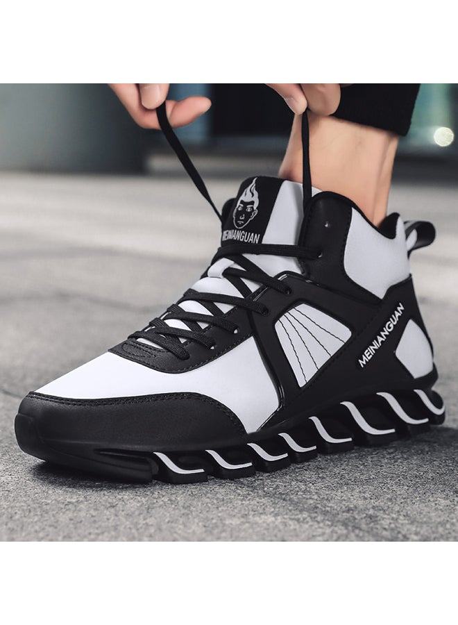 Trendy  High Top Sneakers White/Black - Image 3