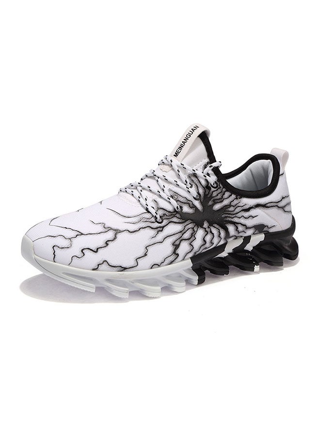 Lace-Up Closure Low Top Sneakers White - Image 1