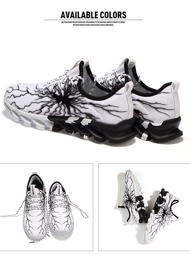 Lace-Up Closure Low Top Sneakers White - Image 2