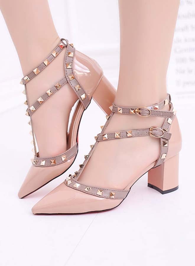 Beauenty Buckle Closure Pump Sandals Pink - Image 3