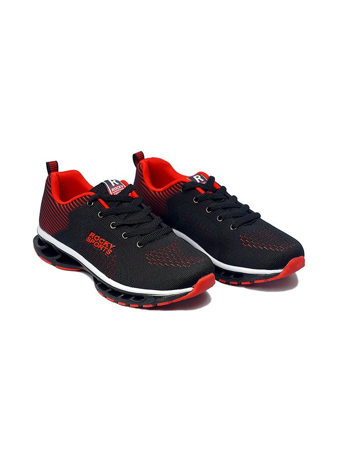 Lace-Up Closure Low Top Sneaker Red
