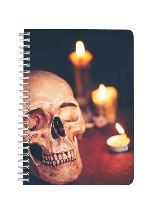 LOWHA Human Skull Halloween A5 Spiral Notebook Multicolour  - Image 1