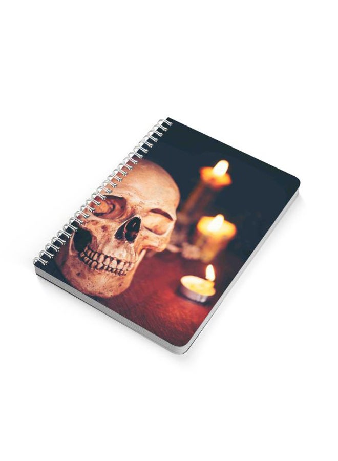 LOWHA Human Skull Halloween A5 Spiral Notebook Multicolour  - Image 2