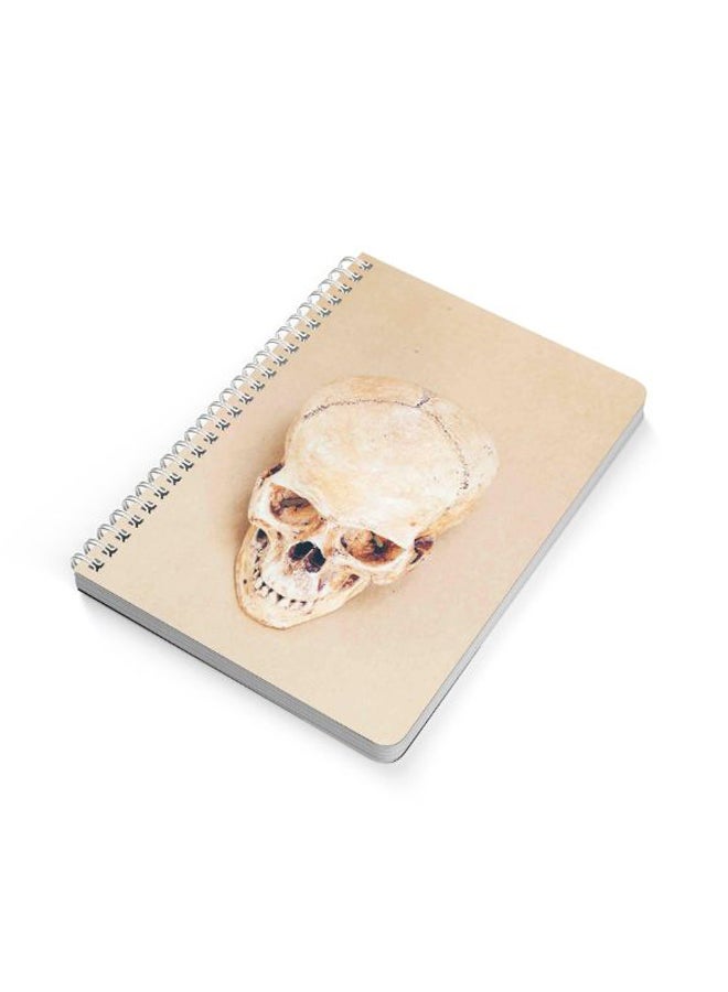 LOWHA - Human Skull Anatomy A5 Spiral Notebook Beige - Image 1