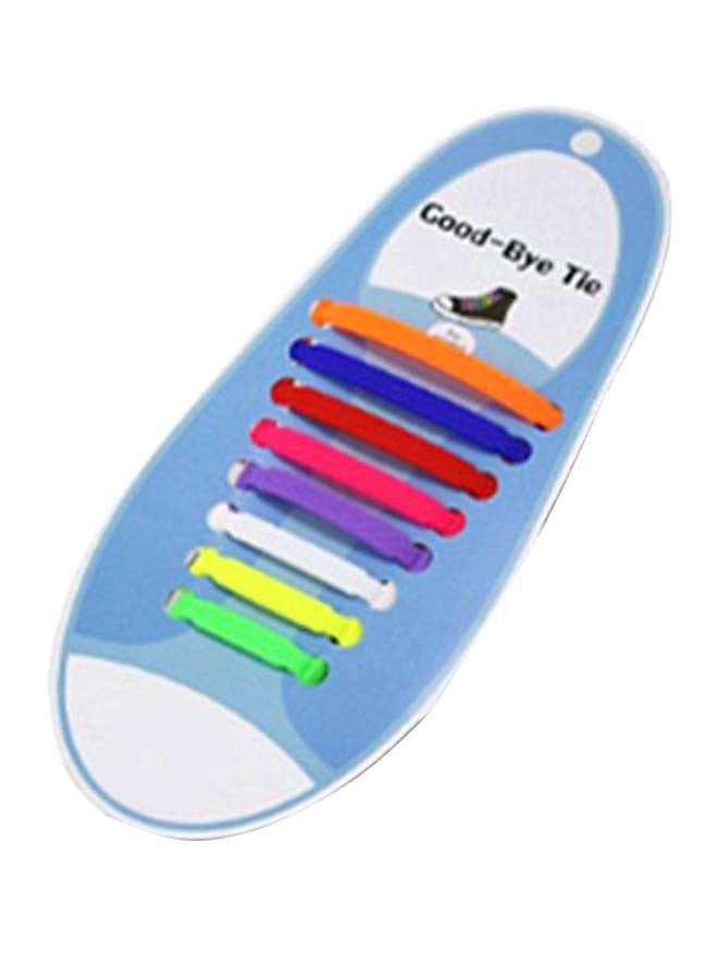 16-Piece Waterproof No Tie Shoelaces Set Multicolour