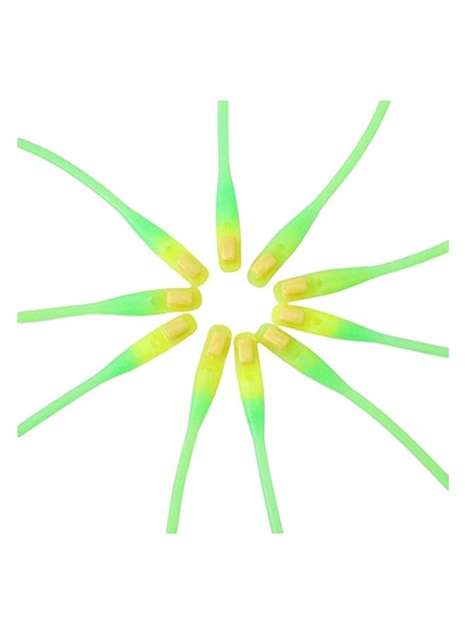 10-Piece Waterproof Flat Athletic Shoe Laces Set Green/Yellow - Image 1
