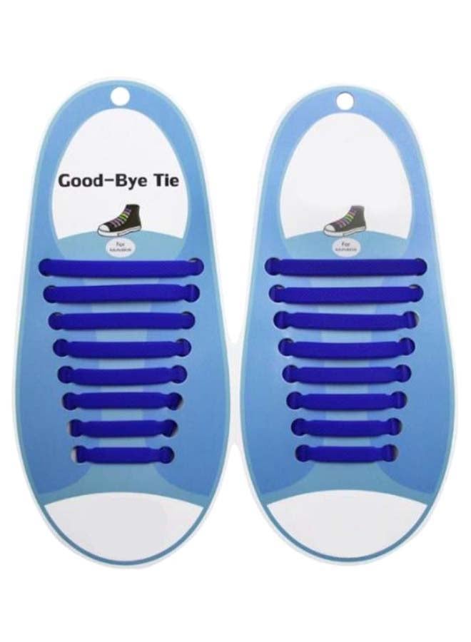 16-Piece Waterproof No Tie Shoelaces Set Blue