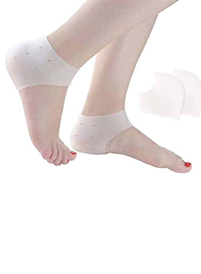 Pair Of Breathable Protective Heel Cap White
