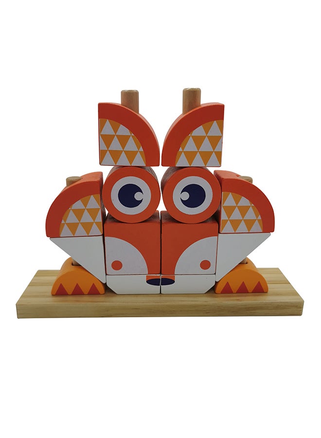 لعبة مكعبات تكديس  بناء خشبية تعليمية للأطفال على شكل بومة كرتونية - Image 1