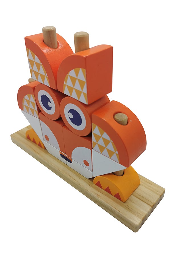 لعبة مكعبات تكديس  بناء خشبية تعليمية للأطفال على شكل بومة كرتونية - Image 2