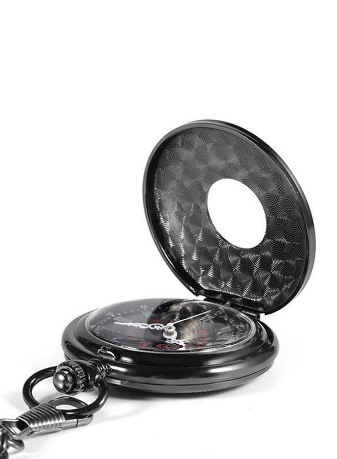 YASH - Men's Black Matel Pattern Analog Pocket Watch PW-016 - Image 1