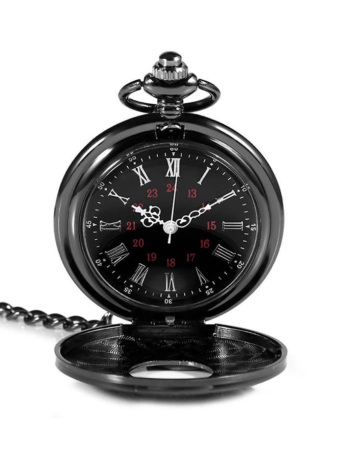 YASH - Men's Black Matel Pattern Analog Pocket Watch PW-016 - Image 1