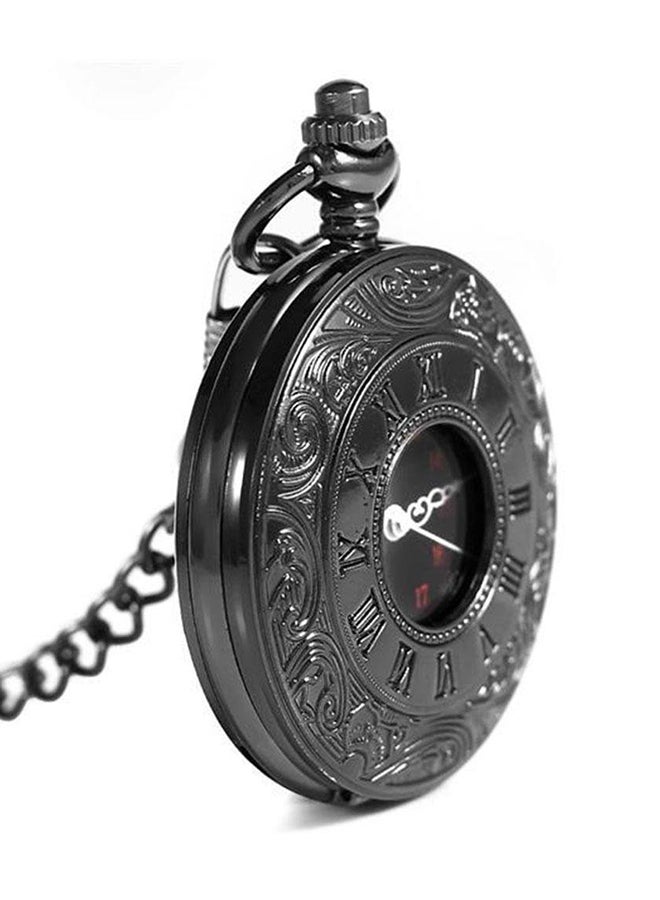 YASH - Men's Black Matel Pattern Analog Pocket Watch PW-016 - Image 1