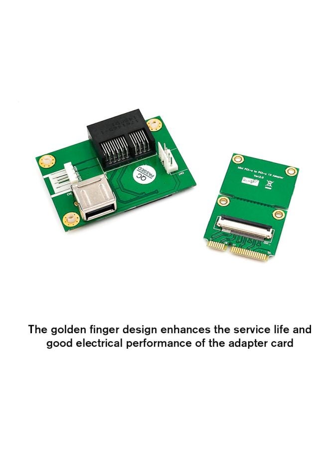 ماركة غير محددة Mini PCI-E To PCI-E Extension Cord With Horizontal Slot Adapter Green/Black  - Image 2