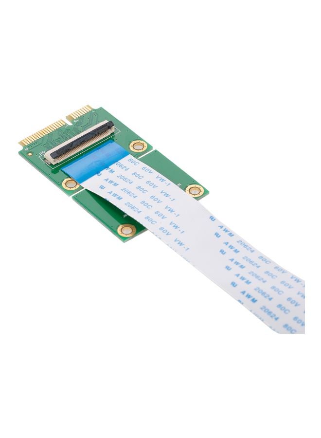 Mini PCI-E To PCI-E Extension Cord With Horizontal Slot Adapter Green/Black