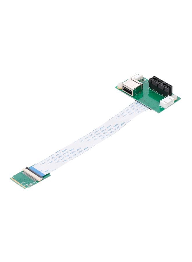 ماركة غير محددة بطاقة محول سلك تمديد من ميني PCI-E إلى PCI-E مع فتحة رأسية. أخضر/أسود  - Image 1