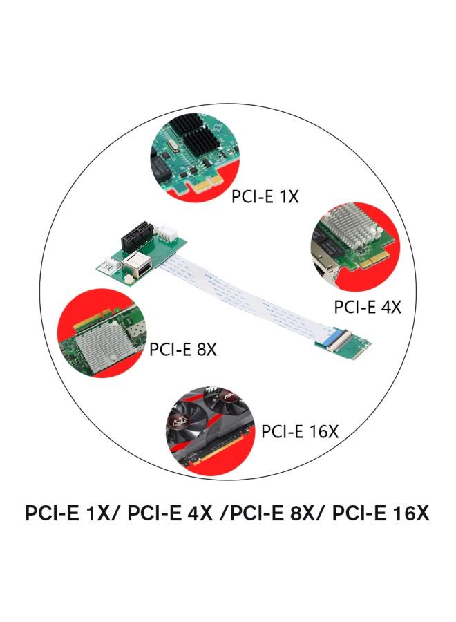 ماركة غير محددة بطاقة محول سلك تمديد من ميني PCI-E إلى PCI-E مع فتحة رأسية. أخضر/أسود  - Image 3
