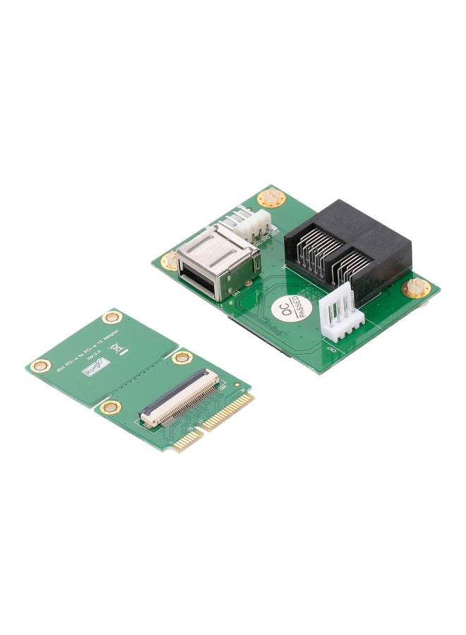 ماركة غير محددة Mini PCI-E To PCI-E Extension Cord With Horizontal Slot Adapter Green/Black  - Image 1
