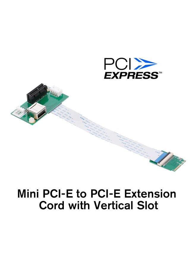 ماركة غير محددة بطاقة محول سلك تمديد من ميني PCI-E إلى PCI-E مع فتحة رأسية. أخضر/أسود  - Image 2