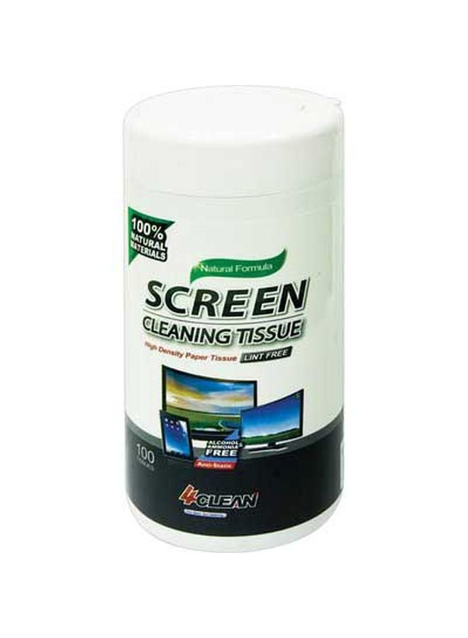 Pack Of 100 Screen Cleaning Tissue White