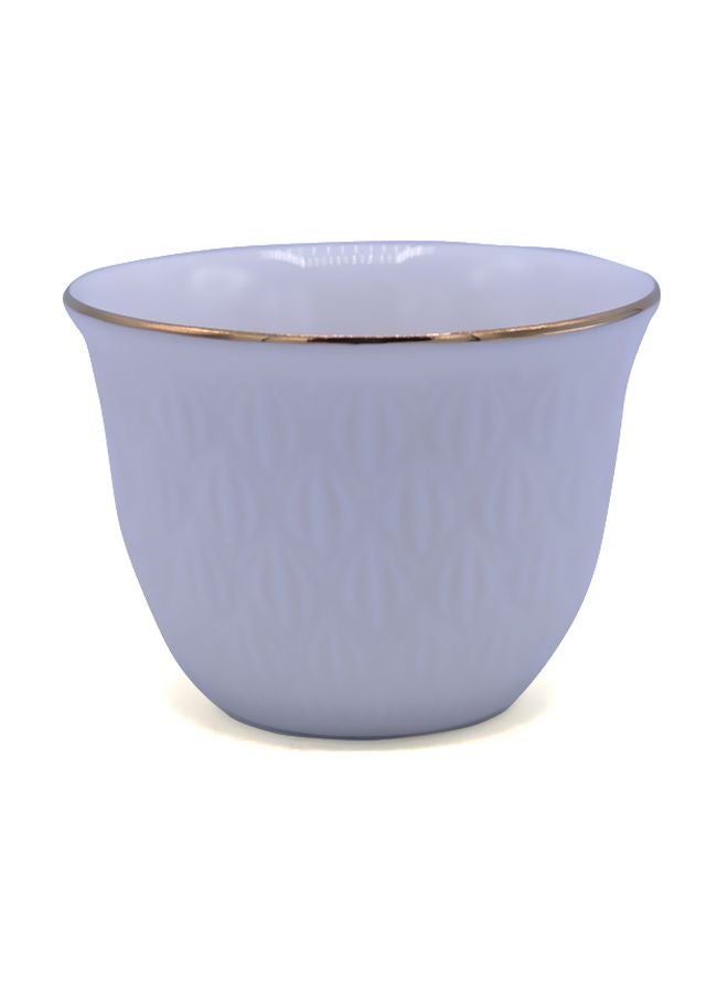 Bin-Shihoun-Abomar 12-Piece Porcelain Cup Set White/Gold 6.5x4.5cm - Image 1