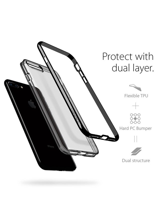 Spigen - Protective Case Cover For Apple iPhone 7 Plus Clear/Black - Image 1
